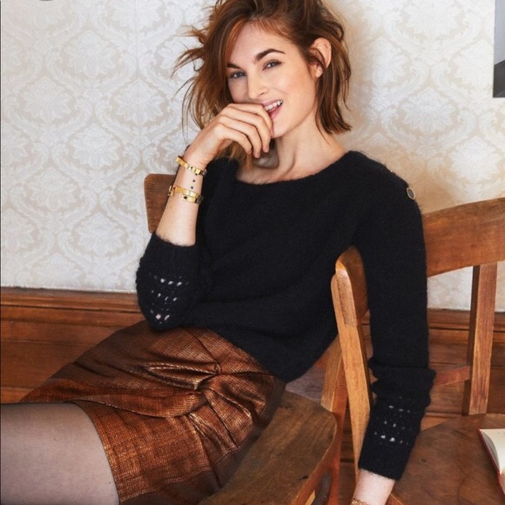 Sezane Black Crew Neck Sweater - Picture 3 of 9
